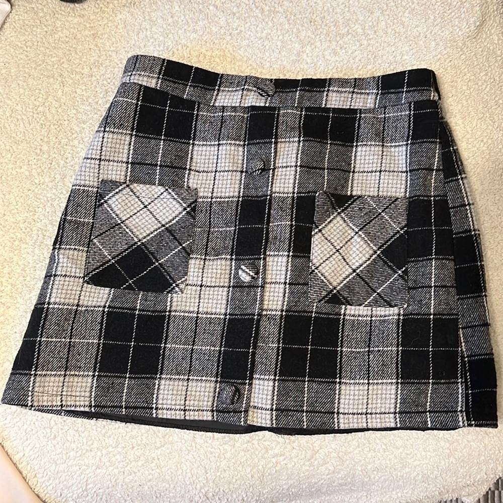 Plaid mini skirt love and harmony
